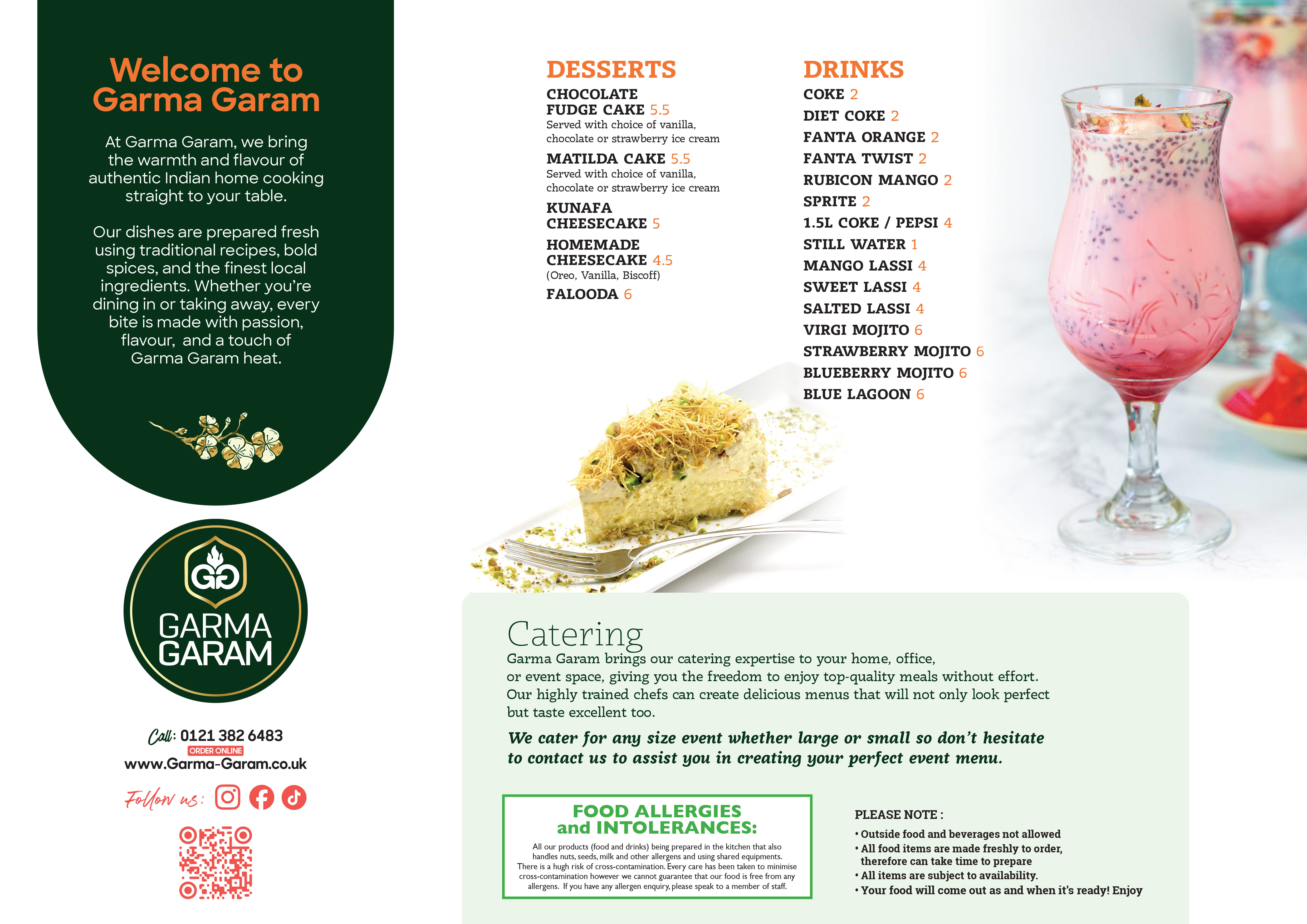 Garma Garam menu